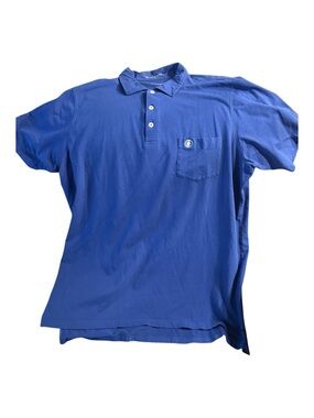 B. Draddy Blue Cotton Polo Shirt with Chest Pocket  men’s Medium